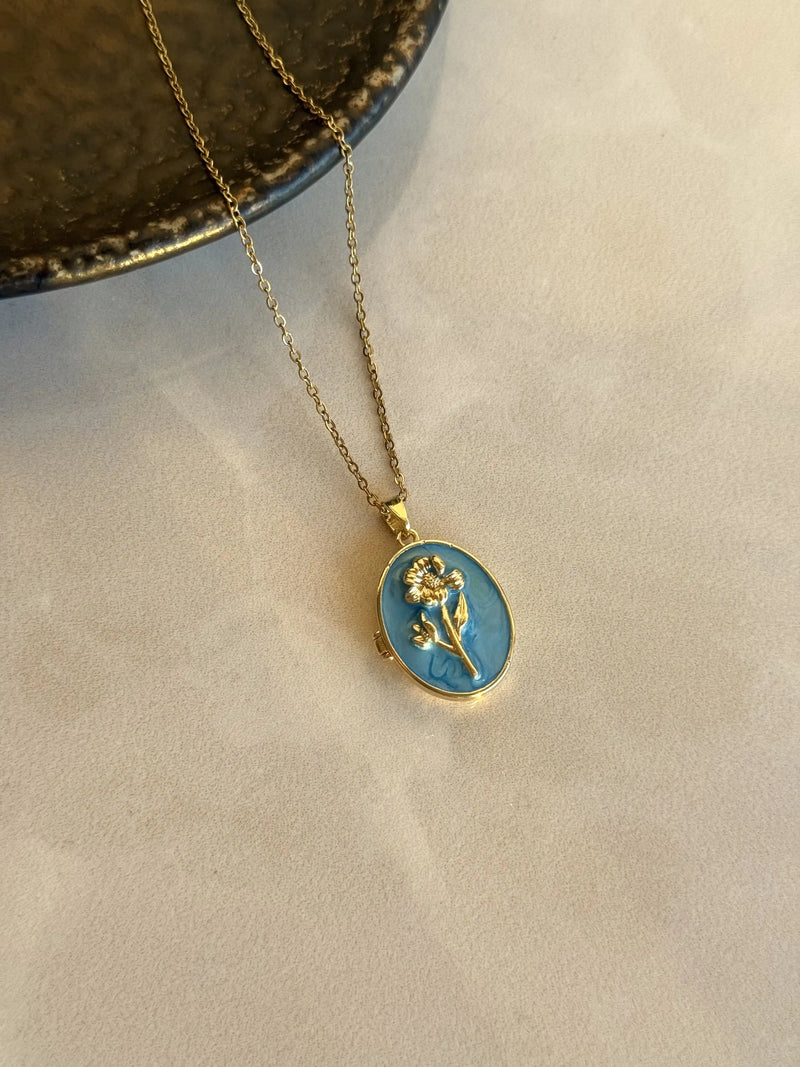 Blue Daffodil Locket