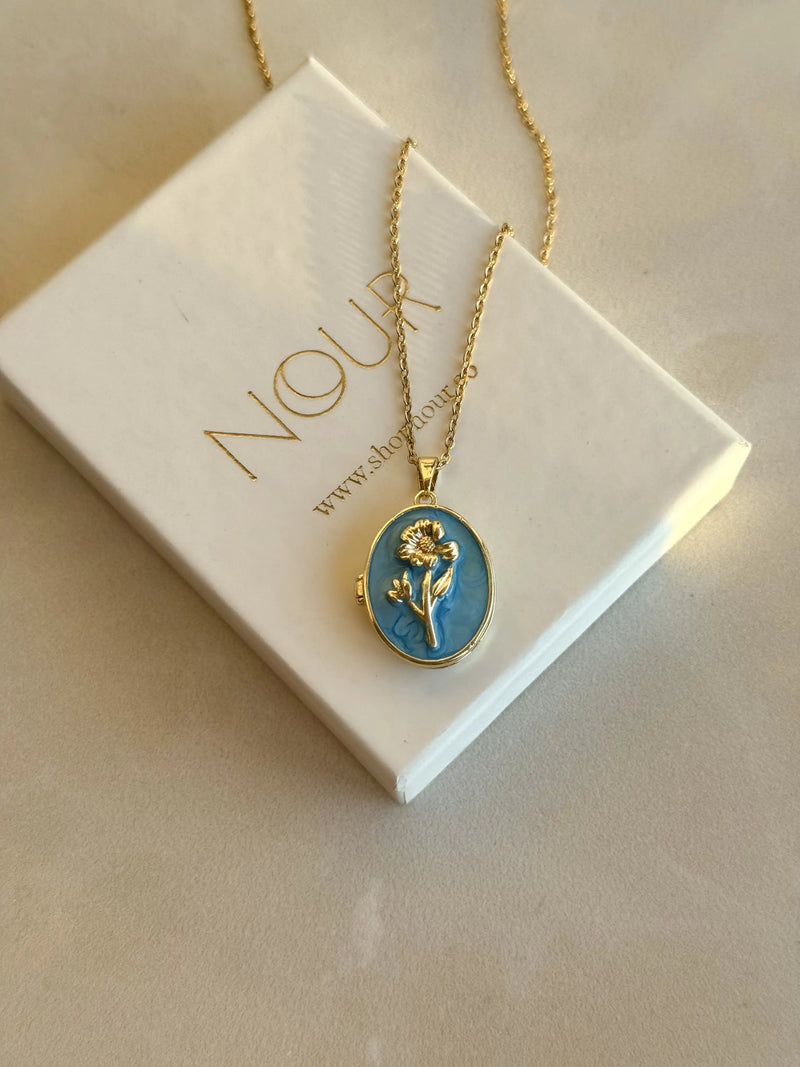 Blue Daffodil Locket