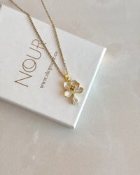 Stone-studded Lotus Necklace - thumbnail 1