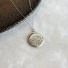 Steel Silver-Tone Floral Round Locket