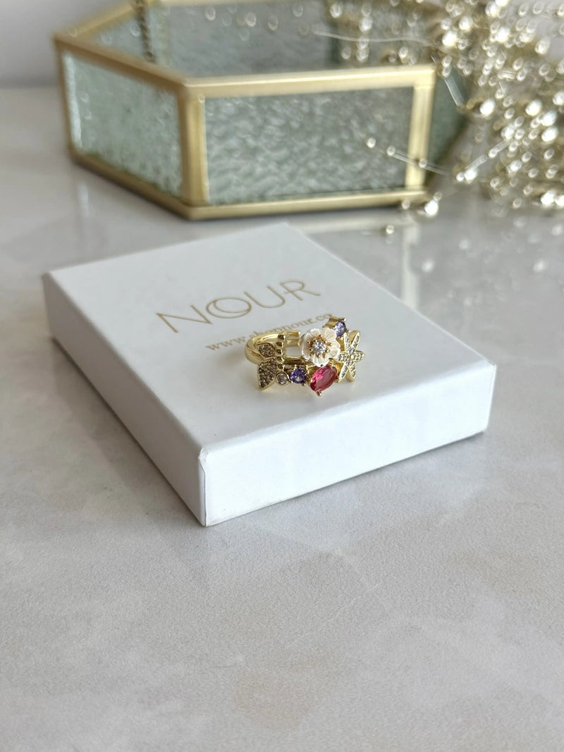 Colorful Flower Ring - Bella Collection