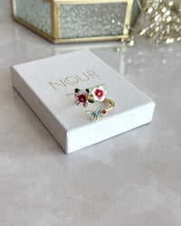 Violet Flower Ring - Bella Collection - thumbnail 3