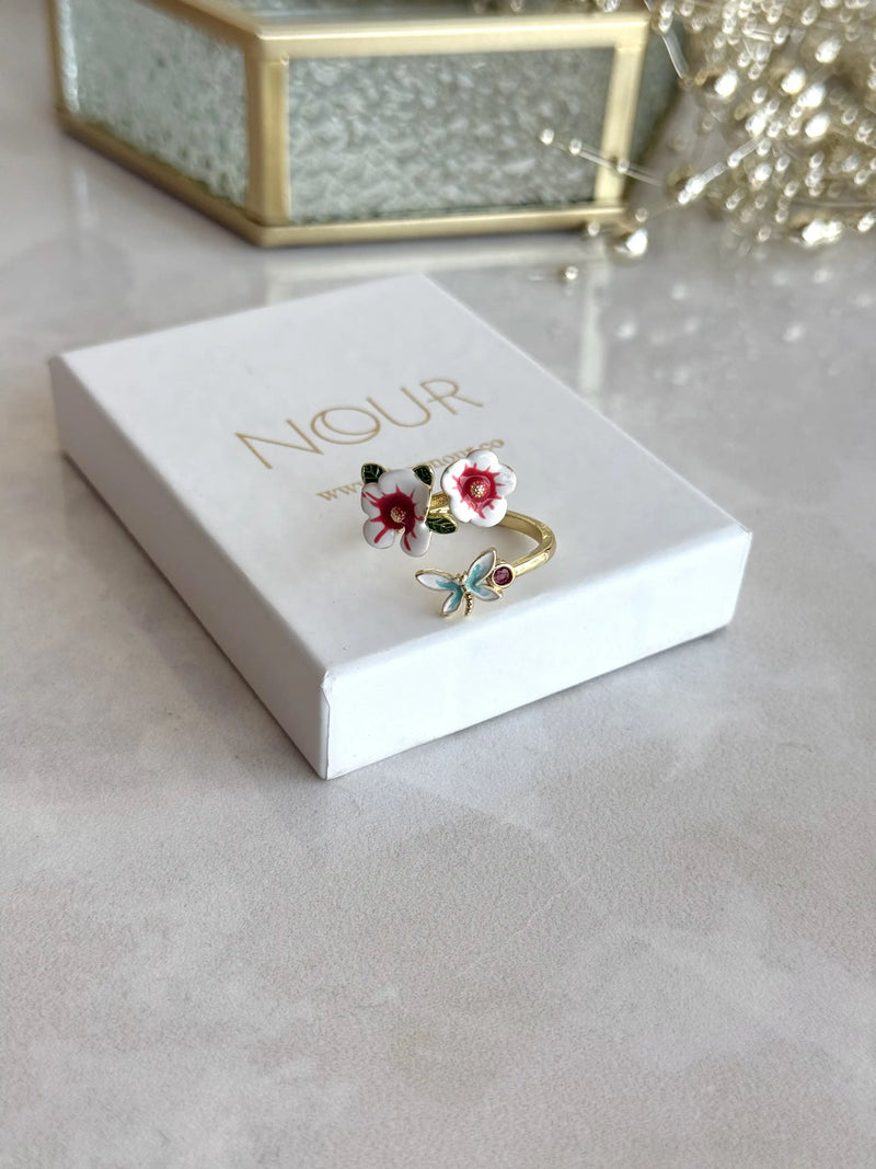 Violet Flower Ring - Bella Collection