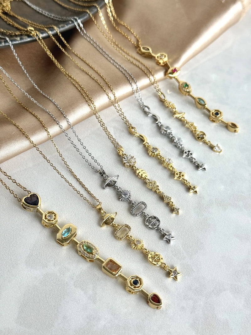 Crescent Sun Y Necklace