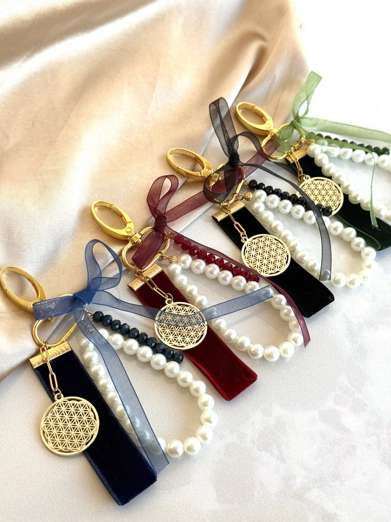 Flower of Life Bag Charm, 4 Color Options