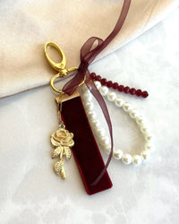 Rose Bag Charm, 4 Color Options - thumbnail 3