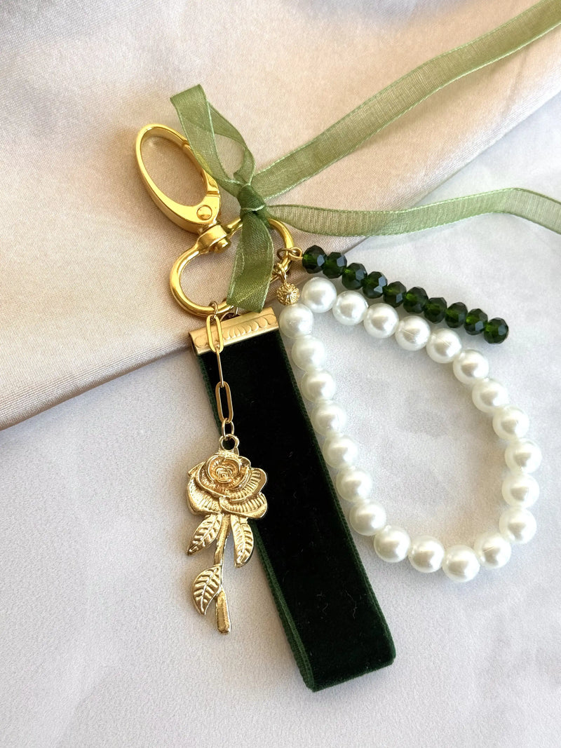 Rose Bag Charm, 4 Color Options