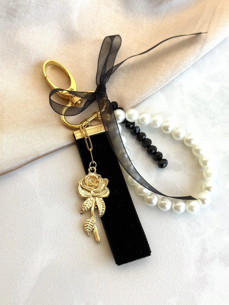 Rose Bag Charm, 4 Color Options