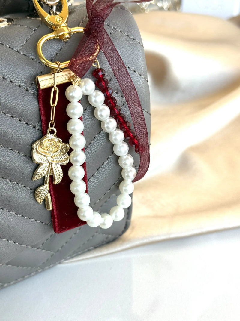 Rose Bag Charm, 4 Color Options