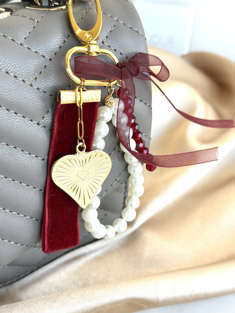 Heart-shaped Bag Charm in 4 Color Options