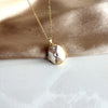Lilac Stone Medallion Necklace
