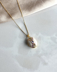 Lilac Stone Medallion Necklace - thumbnail 2
