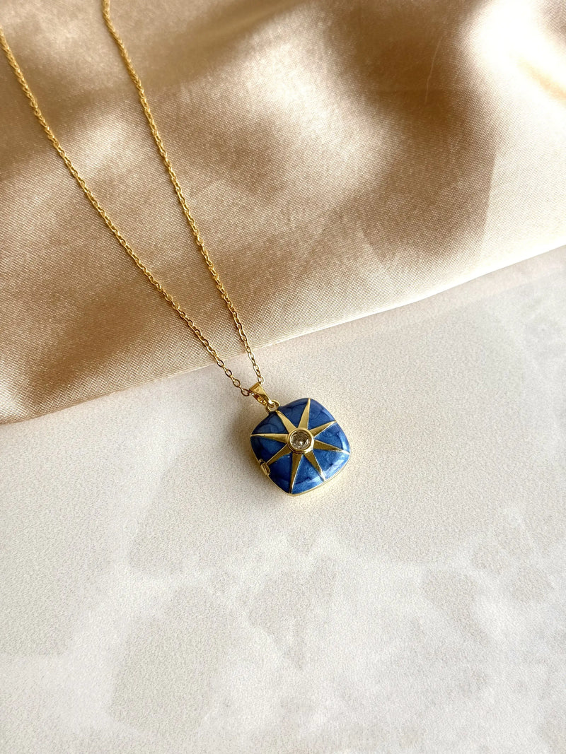 Square Sun Medallion Necklace