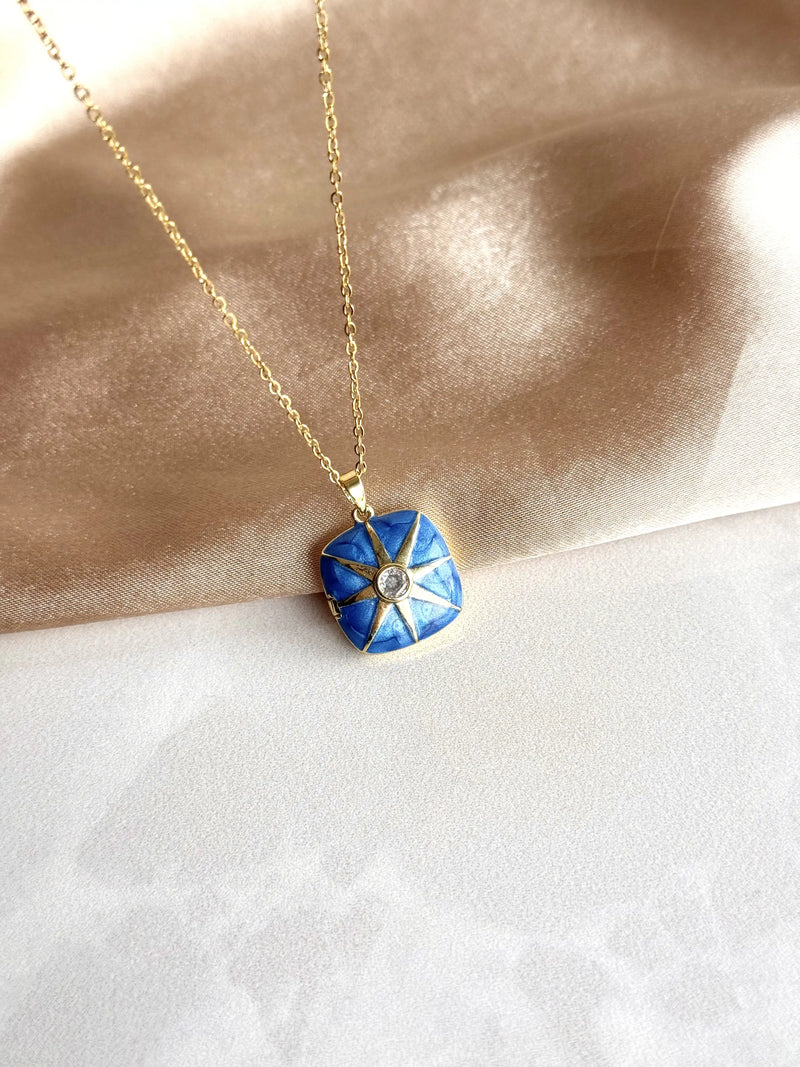 Square Sun Medallion Necklace