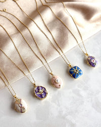 Lilac Stone Medallion Necklace - thumbnail 4
