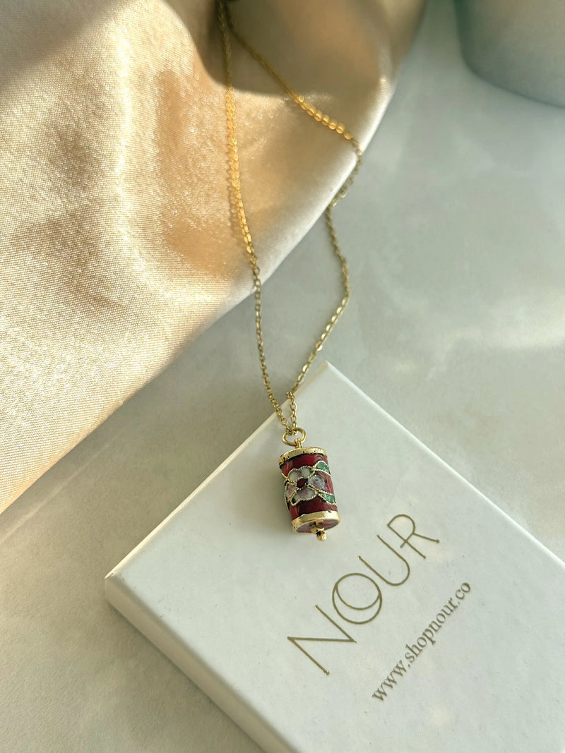 Antique Cylinder Bead Necklace