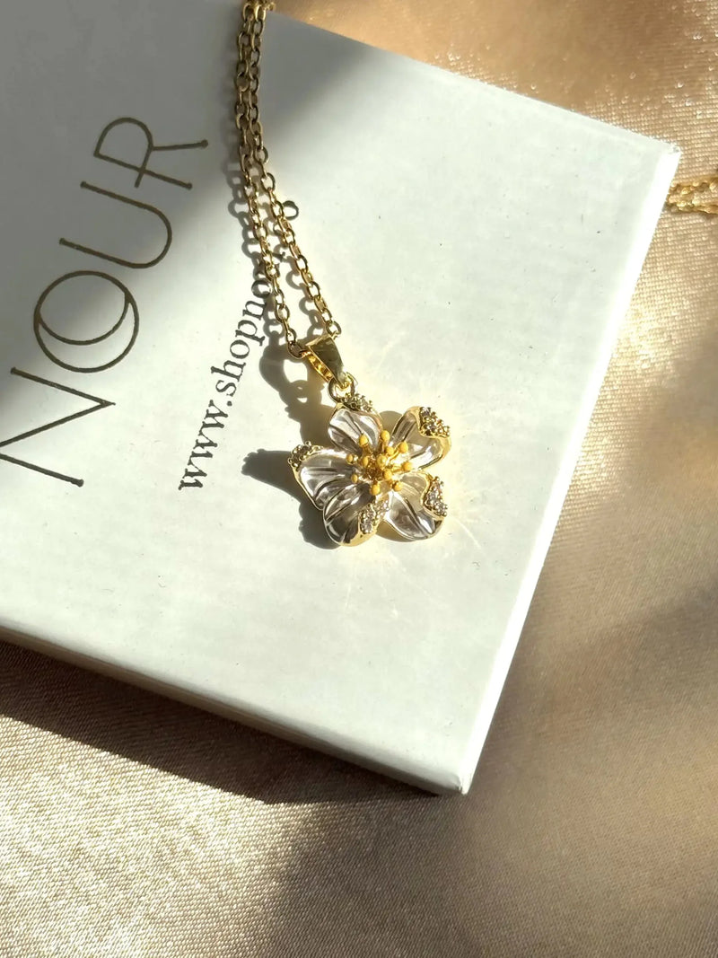 White Lily Necklace