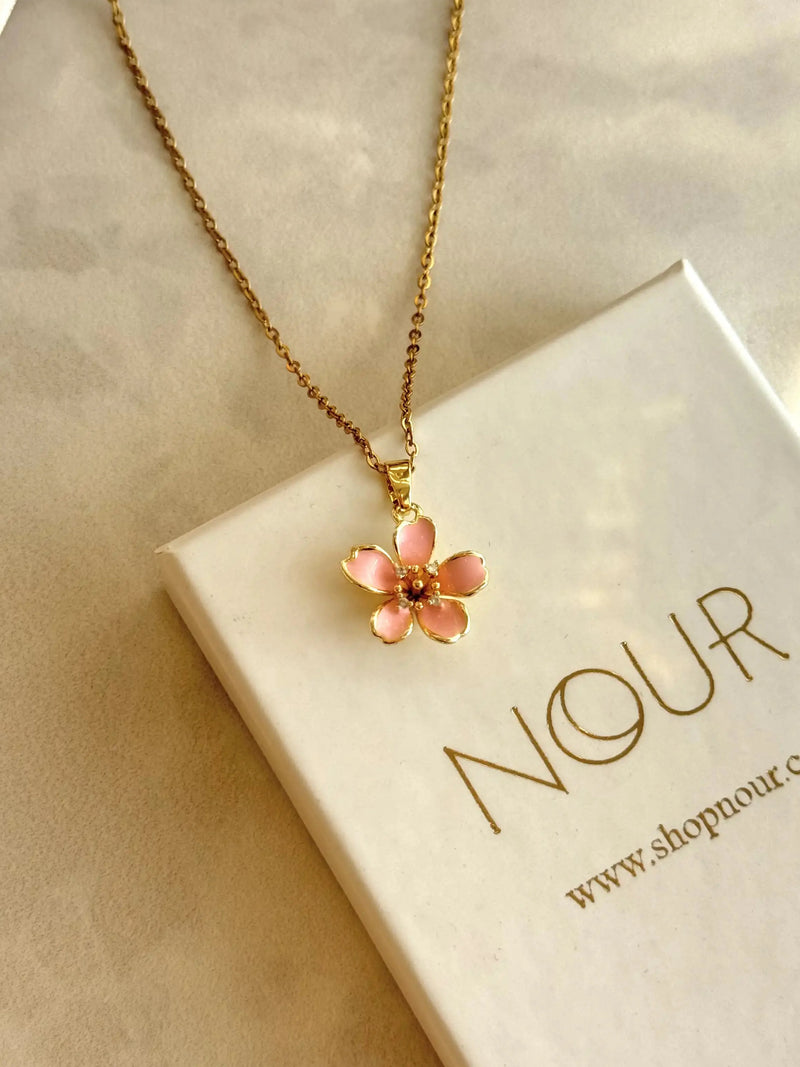 Pink Lotus Necklace