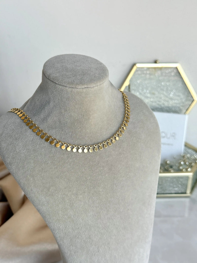 Steel Disc Chain Necklace