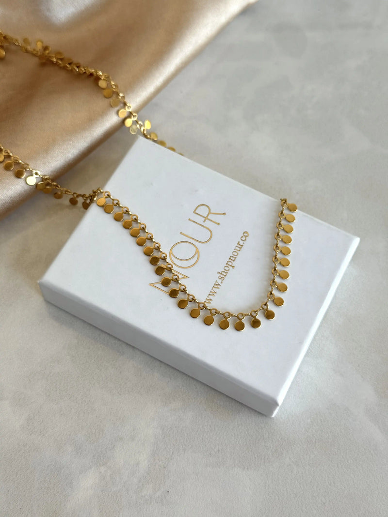 Steel Disc Chain Necklace