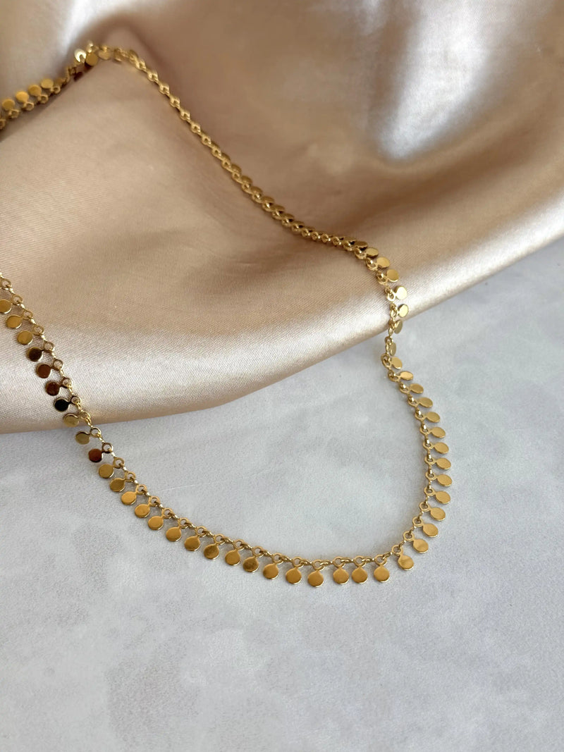 Steel Disc Chain Necklace