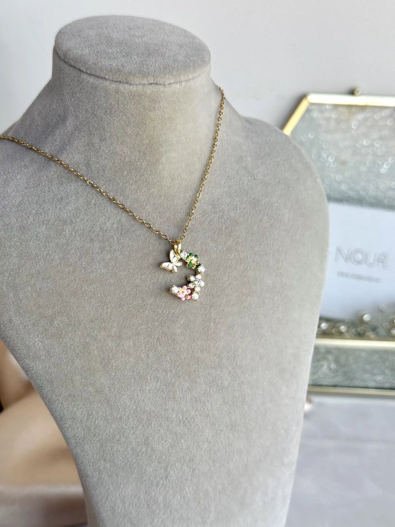 Butterfly Crescent Necklace - Bella Collection