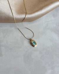 Steel Oval Stone Necklace - thumbnail 2