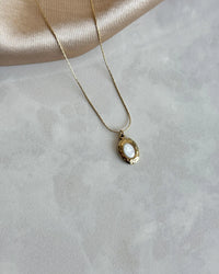 Steel Oval Stone Necklace - thumbnail 4