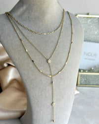 Steel Triple-Chain Y Necklace - thumbnail 2