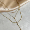 Steel Triple-Chain Y Necklace