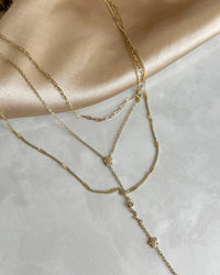 Steel Triple-Chain Y Necklace - thumbnail 1