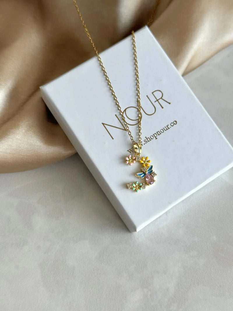 Dragonfly Crescent Necklace - Bella Collection