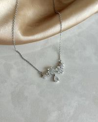 Silver-Tone Flower Necklace - Bella Collection - thumbnail 1