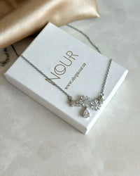 Silver-Tone Flower Necklace - Bella Collection - thumbnail 2