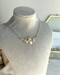Steel Pearl Flower Necklace - thumbnail 3
