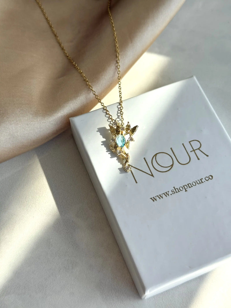 Blue Butterfly Necklace