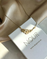 Steel Stone-Set Flower Necklace - thumbnail 1