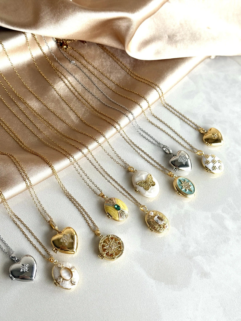 Vintage Mother-of-Pearl Locket Necklace