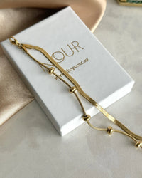 Steel Double Ball Italian Chain Bracelet - thumbnail 1