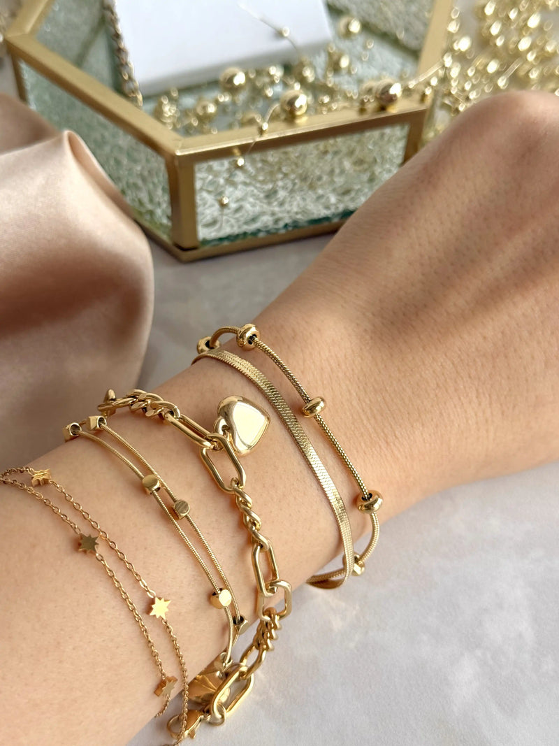 Steel Double Ball Italian Chain Bracelet