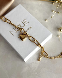 Steel Heart Charm Bracelet - thumbnail 1