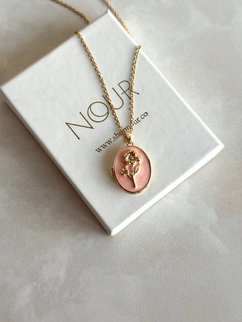 Pink Daffodil Locket
