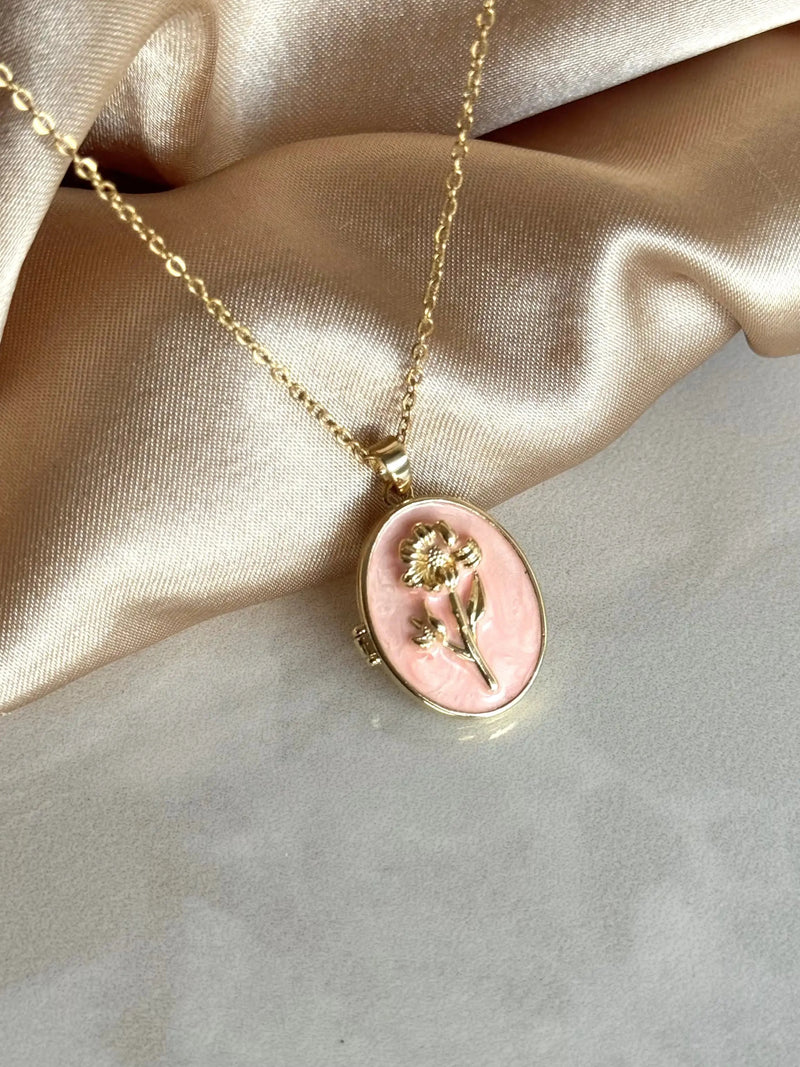 Pink Daffodil Locket
