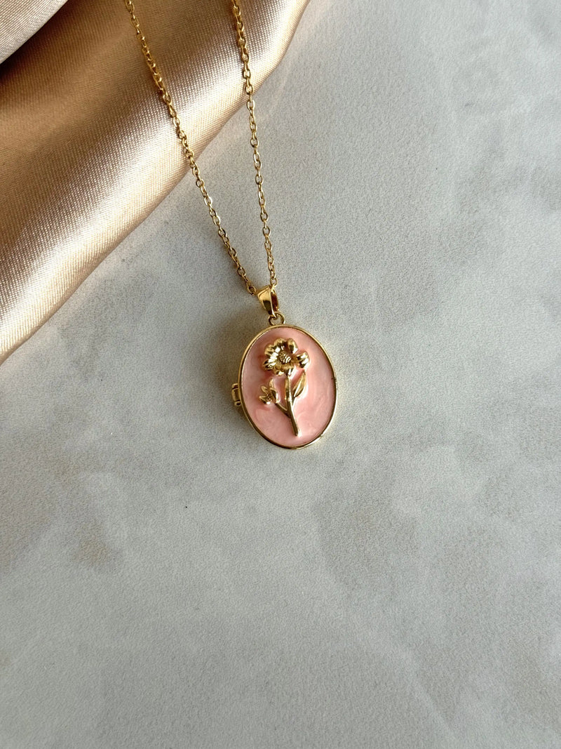 Pink Daffodil Locket