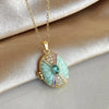 Aqua Green Stone Medallion