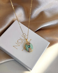 Aqua Green Stone Medallion - thumbnail 3