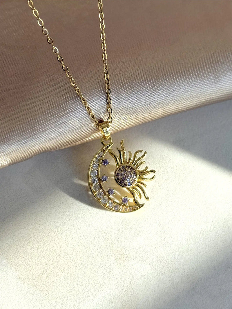 Moon and Sun Stone Necklace