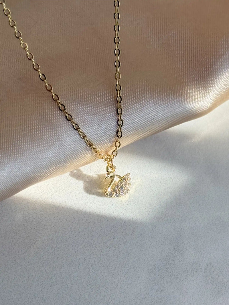 Minimal Swan Necklace