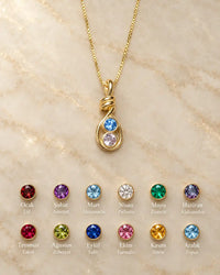 925 Sterling Silver | Double Birthstone Necklace - thumbnail 2
