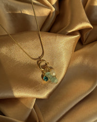 Aquamarine Pearl Charm Necklace - thumbnail 3